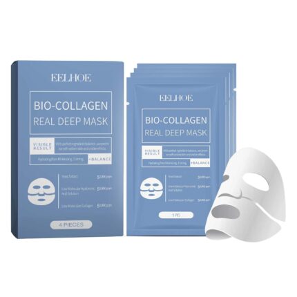 EELHOE Bio Collagen Face Mask, 4 PCS Bio-Collagen Deep Mask, Collagen Face Mask for Lifting, Firming, And Moisturizing