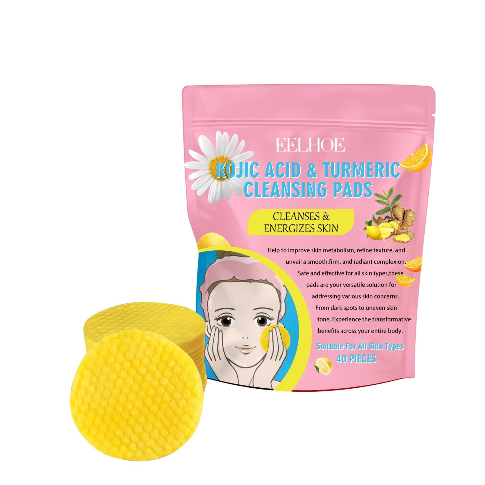 EELHOE Kojic acid and turmeric cleansing pads - Beauty EELHOE Kojic acid and turmeric cleansing pads - Beauty